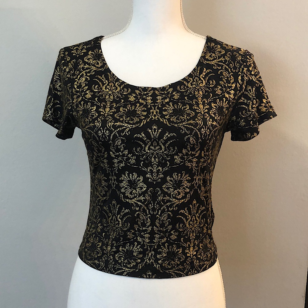 Gold and black top